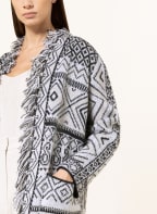 MARC CAIN Knit cardigan with glitter thread, Color: WHITE/ BLACK (Image 1)