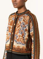VALENTINO Cardigan with glitter thread, Color: BLACK/ COGNAC/ GOLD (Image 1)