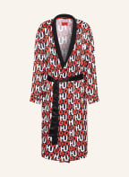 HUGO Men's dressing gown MONOGRAM NIGHTGOWN made of satin, Color: BLACK/ WHITE/ RED (Image 1)