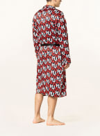 HUGO Men's dressing gown MONOGRAM NIGHTGOWN made of satin, Color: BLACK/ WHITE/ RED (Image 1)