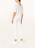 MARC CAIN Shirt blouse with 3/4 sleeve in mixed materials, Color: CREAM (Image 1)