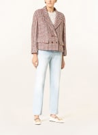 GUCCI Tweed-Jacke mit Glitzergarn, Farbe: BEIGE/ DUNKELBLAU/ ROT (Bild 1)