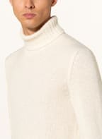 BOSS Rollkragenpullover LORENZO mit Cashmere und Seide, Farbe: CREME (Bild 1)