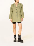 GANNI Oversized-Blazer mit Leinen, Farbe: HELLGRÜN (Bild 1)