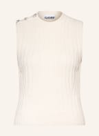 GANNI Sweater vest with decorative buttons, Color: ECRU (Image 1)
