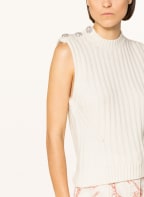 GANNI Sweater vest with decorative buttons, Color: ECRU (Image 1)