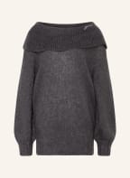 GANNI Off-shoulder sweater with mohair , Color: DARK GRAY (Image 1)