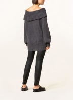 GANNI Off-shoulder sweater with mohair , Color: DARK GRAY (Image 1)