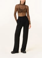 HUGO Long sleeve shirt DIKARAU made of mesh, Color: DARK ORANGE/ BLACK (Image 1)
