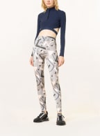 FENDI Cropped long sleeve shirt FENDIRAMA with cut-outs, Color: DARK BLUE (Image 1)