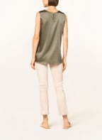 MRS & HUGS Blouse top made of silk, Color: KHAKI (Image 1)