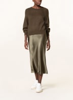 MRS & HUGS Satinrock aus Seide, Farbe: KHAKI (Bild 1)