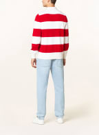 MAERZ MUENCHEN Knit polo shirt, Color: ECRU/ DARK RED (Image 1)