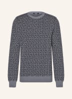 BALMAIN Sweater with merino wool and linen, Color: BLACK/ GRAY (Image 1)