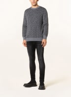 BALMAIN Sweater with merino wool and linen, Color: BLACK/ GRAY (Image 1)