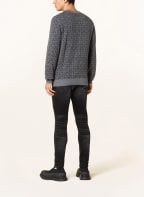 BALMAIN Sweater with merino wool and linen, Color: BLACK/ GRAY (Image 1)