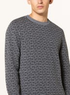 BALMAIN Sweater with merino wool and linen, Color: BLACK/ GRAY (Image 1)