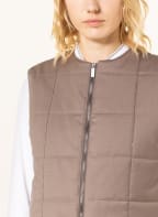 FABIANA FILIPPI Steppweste aus Merinowolle mit Schmucksteinen, Farbe: TAUPE (Bild 1)