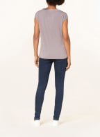comma Blusenshirt im Materialmix, Farbe: TAUPE (Bild 1)