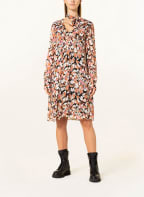s.Oliver BLACK LABEL Kleid mit abnehmbarer Schluppe, Farbe: SCHWARZ/ HELLORANGE/ ROSA (Bild 1)