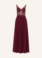 LAONA Abendkleid mit Schmucksteinen und Perlen, Farbe: DUNKELROT (Bild 1)