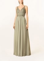 unique Abendkleid mit Schmucksteinen und Stola, Farbe: HELLGRÜN (Bild 1)