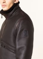 BELSTAFF Leather jacket with real fur , Color: DARK BROWN (Image 1)