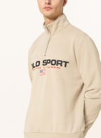 POLO RALPH LAUREN Half-zip sweater in sweatshirt fabric, Color: KHAKI (Image 1)