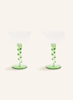 &k amsterdam Set of 2 bowls ICE SPIRAL, Color: WHITE/ GREEN (Image 1)