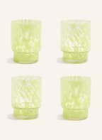 &k amsterdam Set of 4 drinking glasses TORTOISE, Color: LIGHT GREEN (Image 1)