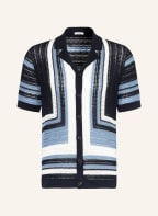 REISS Resorthemd RONAN Slim Fit aus Strick, Farbe: DUNKELBLAU/ HELLBLAU/ WEISS (Bild 1)