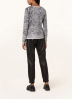 oui Pullover mit Schmucksteinen, Farbe: SCHWARZ/ WEISS (Bild 1)