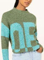 oui Pullover, Farbe: NEONBLAU/ KHAKI (Bild 1)