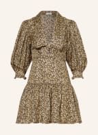 SANDRO Seidenkleid mit 3/4-Arm, Farbe: BEIGE/ SCHWARZ (Bild 1)