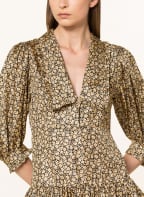 SANDRO Seidenkleid mit 3/4-Arm, Farbe: BEIGE/ SCHWARZ (Bild 1)
