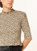 SANDRO Blusenshirt mit 3/4-Arm, Farbe: BEIGE/ DUNKELBRAUN (Bild 1)