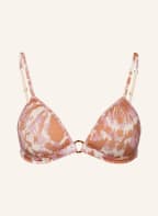 LOVE Stories Triangle bikini top FAYE, Color: ECRU/ DARK ORANGE/ ROSE (Image 1)