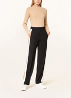 BOSS Marlenehose TICONIA mit Galonstreifen, Farbe: SCHWARZ/ WEISS/ BEIGE (Bild 1)