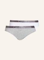 Calvin Klein 2er-Pack Slips, Farbe: HELLGRAU/ WEISS (Bild 1)