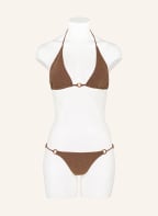 LOVE Stories Triangle bikini bottoms POPPY with glitter thread, Color: BROWN/ GOLD (Image 1)