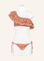 LOVE Stories One-shoulder bikini top JULIA , Color: BROWN/ LIGHT BROWN (Image 1)
