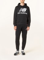 new balance Hoodie ESSENTIALD STACKED, Color: BLACK/ WHITE (Image 1)