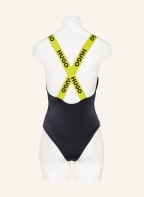 HUGO High-Neck-Badeanzug SPORTY, Farbe: SCHWARZ (Bild 1)