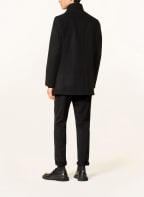 STROKESMAN'S Wool coat with removable trim, Color: BLACK (Image 1)