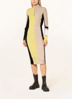 ULLI EHRLICH SPORTALM Strickkleid, Farbe: BEIGE/ SCHWARZ/ NEONGELB (Bild 1)