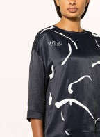 SPORTALM Blusenshirt mit 3/4-Arm, Farbe: DUNKELBLAU/ WEISS (Bild 1)