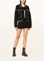 PINKO Cropped denim jacket CANTO with rivets, Color: BLACK (Image 1)