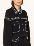 PINKO Cropped denim jacket CANTO with rivets, Color: BLACK (Image 1)