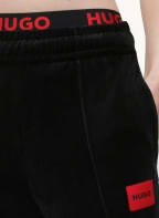 HUGO Lounge-Hose VELVET aus Nicki, Farbe: SCHWARZ (Bild 1)