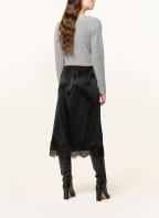 rosemunde Silk skirt with lace, Color: BLACK (Image 1)